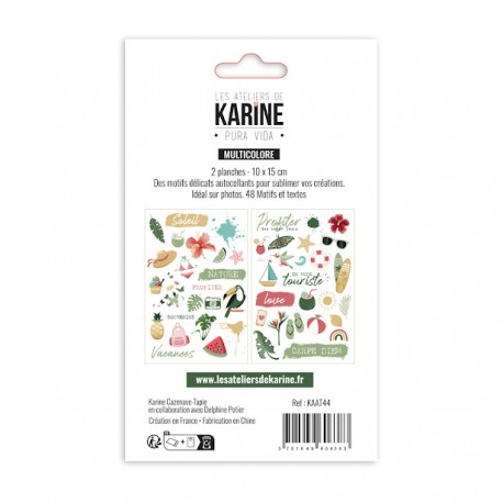 KAAT44   LES ATELIERS DE KARINE PURA VIDA AUTOCOLLANTS TRANSPARENTS