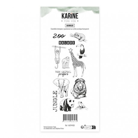 KAT4408  LES ATELIERS DE KARINE PURA VIDA TAMPON CLEAR ANIMAUX