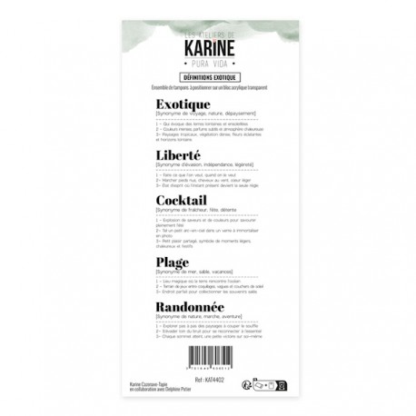 KAT4402   LES ATELIERS DE KARINE PURA VIDA TAMPON CLEAR DÉFINITIONS EXOTIQUE