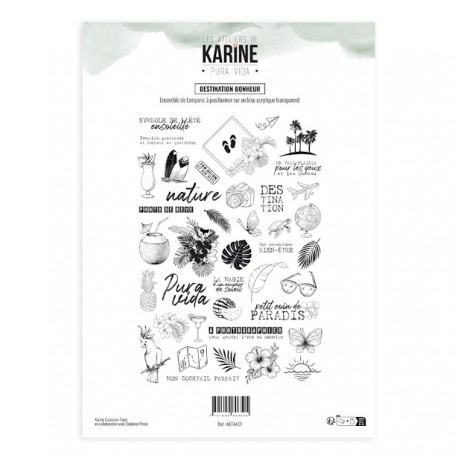 KAT4401   LES ATELIERS DE KARINE PURA VIDA TAMPON CLEAR DESTINATION BONHEUR