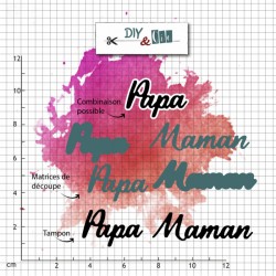 72606-01    DIY & Cie DUO DIE TAMPON CLEAR PAPA MAMAN