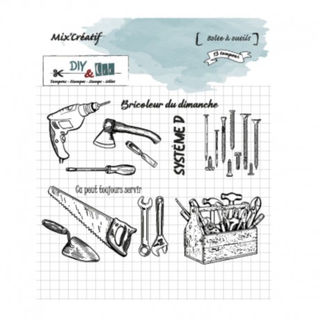 22606-02    DIY & Cie  TAMPON CLEAR BOÎTE À OUTILS