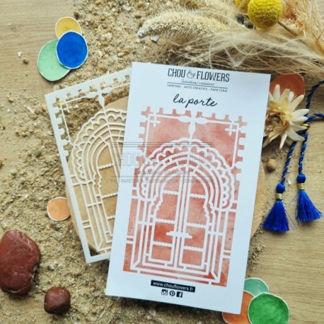 DUN118   CHOU & FLOWERS COLLECTION LE CHANT DES DUNES POCHOIR LA PORTE