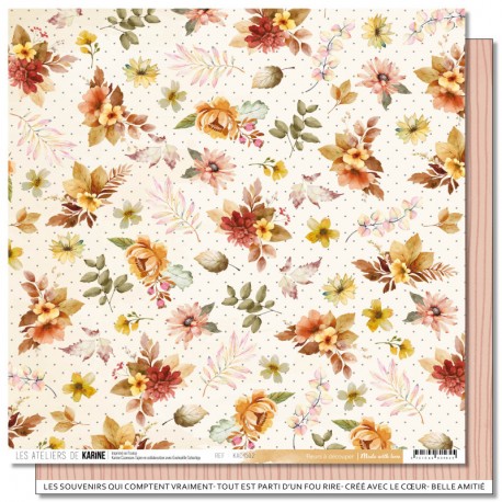 KAC4502   LES ATELIERS DE KARINE MADE WITH LOVE FLEURS À DÉCOUPER 30.5 cm x 30.5 cm