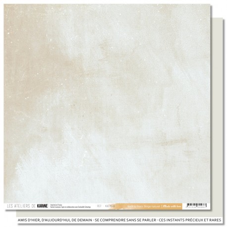 KAC4511   LES ATELIERS DE KARINE MADE WITH LOVE  BEIGE NATUREL  30.5 cm x 30.5 cm