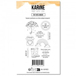KAT4503  LES ATELIERS DE KARINE MADE WITH LOVE TAMPON CLEAR FAIT AVEC AMOUR