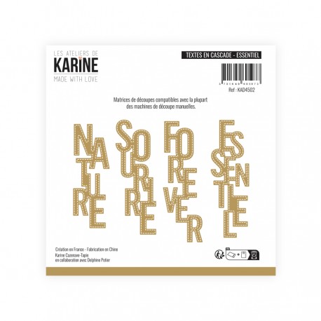 KAD4502   LES ATELIERS DE KARINE MADE WITH LOVE DIES TEXTES EN CASCADE ESSENTIEL