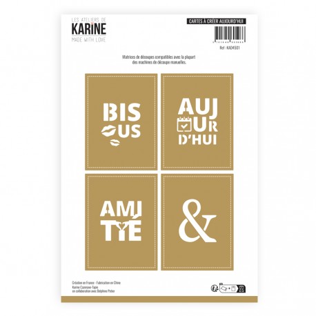 KAD4501   LES ATELIERS DE KARINE MADE WITH LOVE DIES CARTES À CRÉER AUJOURD'HUI