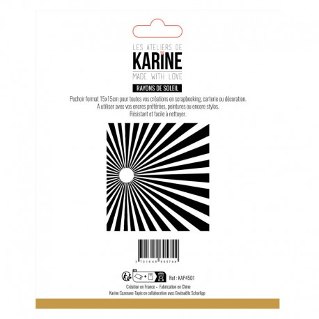 KAP4501   LES ATELIERS DE KARINE MADE WITH LOVE POCHOIR RAYONS DE SOLEIL