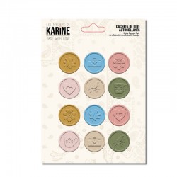 KASC45   LES ATELIERS DE KARINE MADE WITH LOVE  SCEAUX AUTOCOLLANTS x12 pièces
