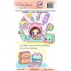 LPF-CWK-01   LA PETITE FRANÇAISE COLL. CREATE WITH KIKI TAMPONS CLEAR KIKI'S STATIONERY