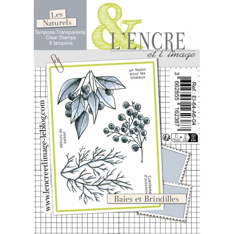 EI-64-A6-04   L'ENCRE ET L'IMAGE TAMPONS CLEAR BAIES ET BRINDILLES