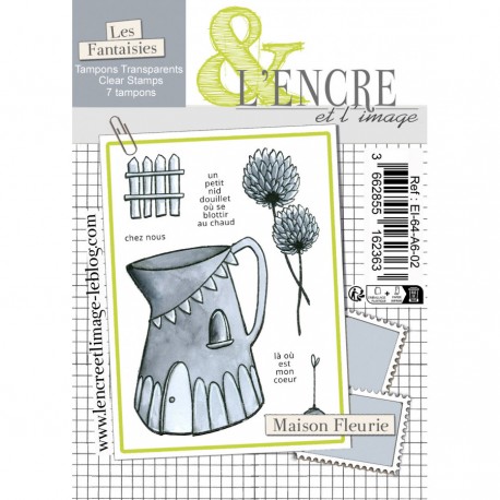 EI-64-A6-02   L'ENCRE ET L'IMAGE TAMPONS CLEAR MAISON FLEURIE
