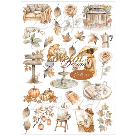 LORLUMAECA4   LORELAI DESIGN COLLECTION LUMIÈRE AMBRÉE  ÉTIQUETTES CALQUES À DÉCOUPER A4