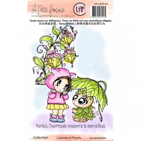LPF-LANT-03   LA PETITE FRANÇAISE COLL. LANTERNES ET PHYSALIS TAMPONS CLEAR LA RENCONTRE