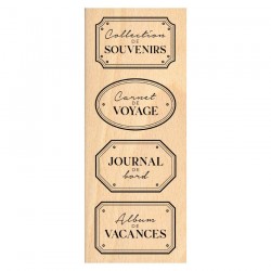FG226015   FLORILEGES DESIGN COLLECTION HORIZONS TAMPON BOIS ÉTIQUETTES TITRES