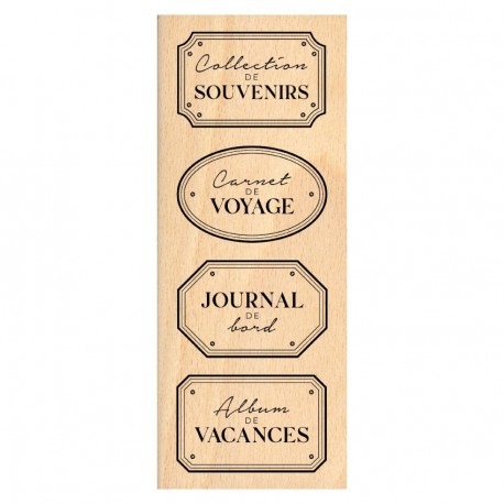 FG226015   FLORILEGES DESIGN COLLECTION HORIZONS TAMPON BOIS ÉTIQUETTES TITRES