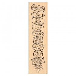 FF226005   FLORILEGES DESIGN COLLECTION HORIZONS TAMPON BOIS CACHETS PASSEPORT
