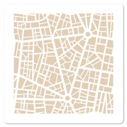 FDS226003   FLORILEGES DESIGN COLLECTION HORIZONS POCHOIR 15x15cm CARTE URBAINE