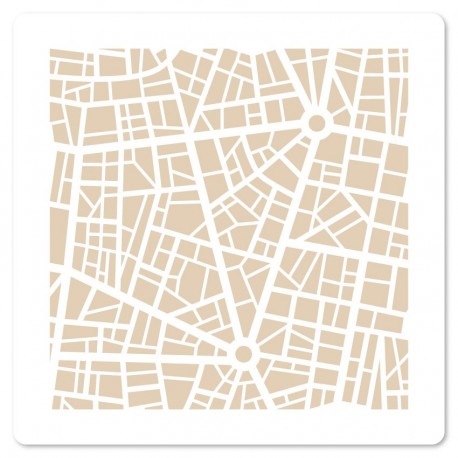 FDS226003   FLORILEGES DESIGN COLLECTION HORIZONS POCHOIR 15x15cm CARTE URBAINE