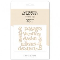 FDD226001   FLORILEGES DESIGN COLLECTION HORIZONS OUTILS DE DÉCOUPE MOTS VOYAGEURS