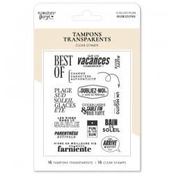 FDCL226009   FLORILEGES DESIGN COLLECTION HORIZONS TAMPONS CLEAR LES PIEDS DANS LE SABLE