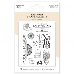 FDCL226008   FLORILEGES DESIGN COLLECTION HORIZONS TAMPONS CLEAR ESCAPADE AU NATUREL