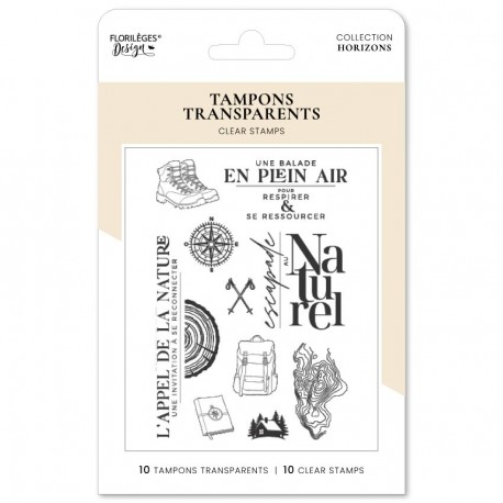 FDCL226008   FLORILEGES DESIGN COLLECTION HORIZONS TAMPONS CLEAR ESCAPADE AU NATUREL