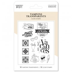FDCL226005   FLORILEGES DESIGN COLLECTION HORIZONS TAMPONS CLEAR UN AIR DE VACANCES