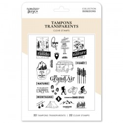 FDCL226004   FLORILEGES DESIGN COLLECTION HORIZONS TAMPONS CLEAR AU GRAND AIR