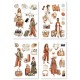 FDA226001   FLORILEGES DESIGN COLLECTION HORIZONS 4 PLANCHES STICKERS LES VOYAGEUSES