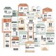 FDDC226002   FLORILEGES DESIGN COLLECTION HORIZONS 20 DIE CUTS IMPRIMÉS ÉTIQUETTES VOYAGE