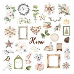 KADCC46   LES ATELIERS DE KARINE HISTOIRES AU NATUREL  DIE CUTS CALQUES x35 pièces