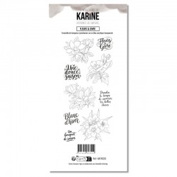 KAT4609  LES ATELIERS DE KARINE HISTOIRES AU NATUREL TAMPON CLEAR FLEURS ET GIVRE