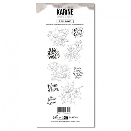 KAT4609  LES ATELIERS DE KARINE HISTOIRES AU NATUREL TAMPON CLEAR FLEURS ET GIVRE
