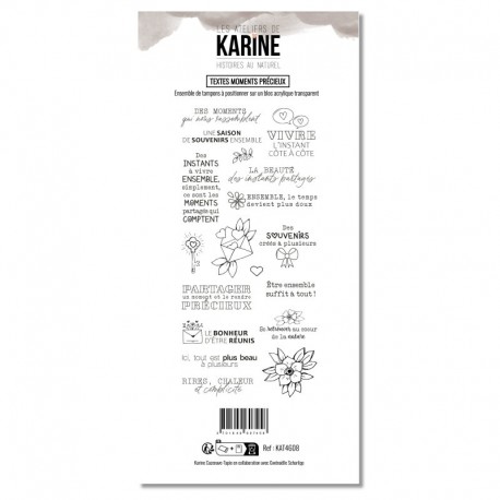 KAT4608  LES ATELIERS DE KARINE HISTOIRES AU NATUREL TAMPON CLEAR TEXTES MOMENTS PRÉCIEUX