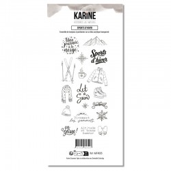 KAT4605  LES ATELIERS DE KARINE HISTOIRES AU NATUREL TAMPON CLEAR SPORTS D'HIVER