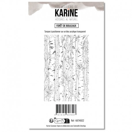 KAT4602  LES ATELIERS DE KARINE HISTOIRES AU NATUREL TAMPON CLEAR FORÊT DE BOULEAUX