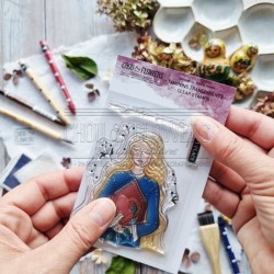 FAM108  CHOU & FLOWERS COLLECTION LA CLÉ DES SOUVENIRS TAMPON CLEAR FILLE COEUR