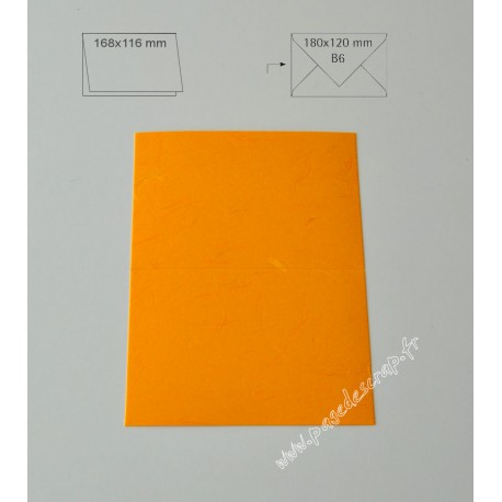 CARTE B6 SOIE JAPON ORANGE