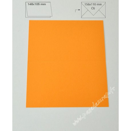 CARTE A6 JAUNE MANDARINE