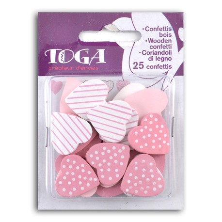 25 CONFETTIS PTIT COEUR ROSE