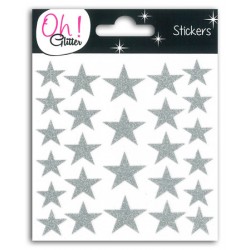 26 ETOILES GLITTER ARGENT