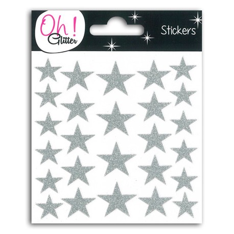 26 ETOILES GLITTER ARGENT