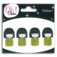 4 KOKESHI GLITTER NOIR/VERT