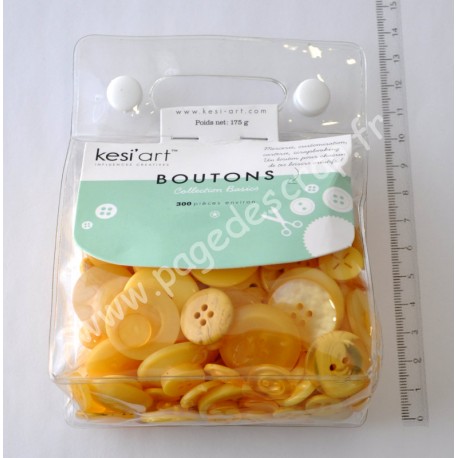 KESI ART SACHET DE BOUTONS - JAUNE 300 pièces environ