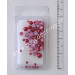 RAYHER  1/2 PERLES VERRE ROUGE