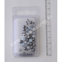 RAYHER  1/2 PERLES VERRE GRIS MOY