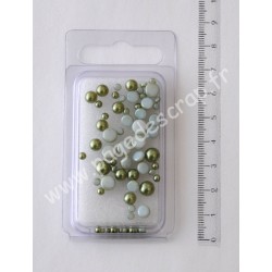 RAYHER  1/2 PERLES VERRE VERT MOY