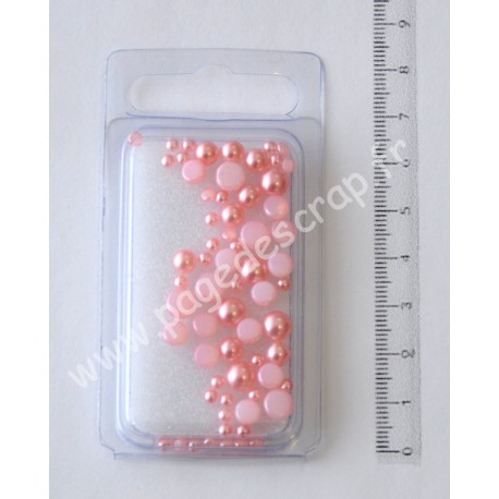 RAYHER  1/2 PERLES VERRE ROSE FON